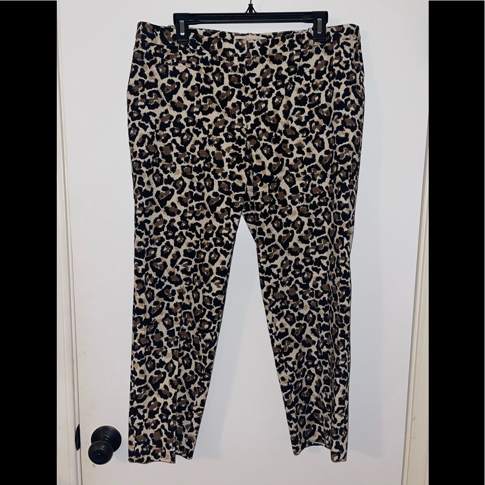 LOFT Ann Taylor Leopard Cropped Marisa Pants